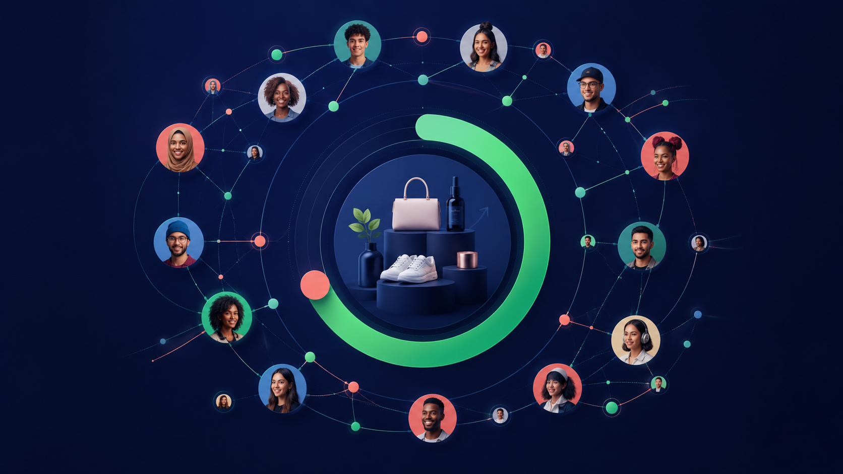 A network of creators collaborating around products and a shared target
